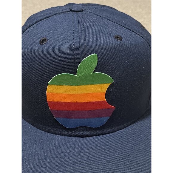 Vintage 80s Med-Large Apple Mac Macintosh Computers New Era SnapBack Hat Cap USA - Picture 9 of 9